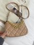 Minimalist Quilted Chain Crossbody Bag
