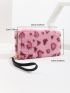 Colorblock Leopard Graphic Fluffy Long Wallet