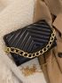 Mini Chevron Chain Flap Square Bag