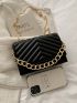 Mini Chevron Chain Flap Square Bag