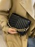 Mini Chevron Chain Flap Square Bag