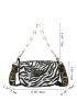 Zebra Stripe Pattern Baguette Bag