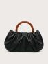 Minimalist Ruched Top Handle Bag