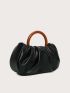 Minimalist Ruched Top Handle Bag