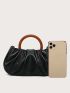 Minimalist Ruched Top Handle Bag