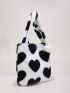 Fluffy Heart Pattern Shoulder Tote Bag