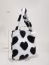 Fluffy Heart Pattern Shoulder Tote Bag