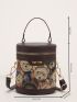 Mini Cartoon Bear Graphic Bucket Bag