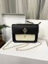 Mini Metal Decor Two Tone Flap Chain Square Bag