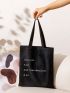 Large Capacity Letter Graphic Shopper Bag