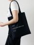 Large Capacity Letter Graphic Shopper Bag