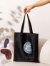 Large Capacity Moon Graphic Shopper Bag