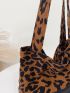 Leopard Pattern Shoulder Tote Bag