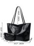 Crocodile Embossed Shoulder Tote Bag With Coin Purse