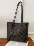 Geometric Graphic Tote Bag With Clutch Bag