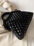 Minimalist Quilted Chain Decor Top Handle Bag