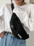 Patch & Buckle Decor Fanny Pack