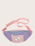 Colorblock Letter Patch Decor Fanny Pack