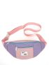 Colorblock Letter Patch Decor Fanny Pack