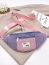 Colorblock Letter Patch Decor Fanny Pack