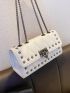 Quilted Studded Decor Square Bag