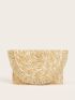 Fringe Decor Flap Straw Clutch Bag