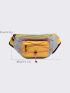 Colorblock Drawstring Decor Fanny Pack