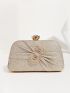 Glitter & Bow Decor Ruched Detail Box Bag