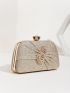 Glitter & Bow Decor Ruched Detail Box Bag