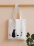 Cartoon Cat Graphic Shopper Bag