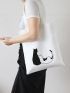 Cartoon Cat Graphic Shopper Bag