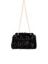 Sequins Detail Metal Lock Design Chain Square Bag