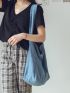 Minimalist Denim Large Capacity Shoulder Bag