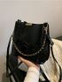 Crocodile Embossed Chain Bucket Bag