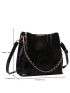 Crocodile Embossed Chain Bucket Bag