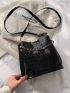 Crocodile Embossed Chain Bucket Bag