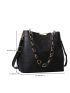 Crocodile Embossed Chain Bucket Bag