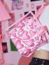 Sweetness 2pcs Heart Graphic Tote Bag With Crossbody Bag