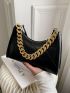 Quilted Chain Baguette Bag