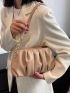 Braided Handle Design Ruched Bag