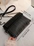 Studded & Fringe Decor Flap Square Bag