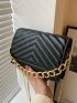 Mini Chevron Flap Chain Square Bag