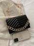 Mini Chevron Flap Chain Square Bag