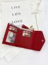 Tassel Decor Fold Over Small Wallet