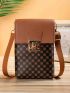 Mini Clover Pattern Twist Lock Flap Square Bag