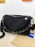 Chain Decor Zipper Square Bag