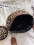 Leopard Print Chain Saddle Bag With Coin Purse