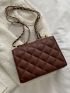 Mini Minimalist Quilted Chain Flap Square Bag