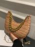 Mini Crocodile Embossed Chain Saddle Bag