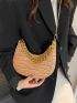 Mini Crocodile Embossed Chain Saddle Bag